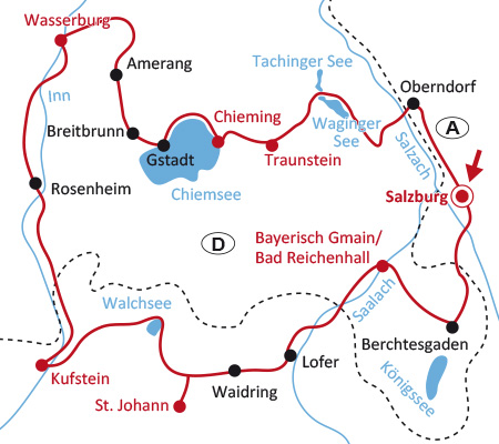 Mozart-Radweg - Chiemsee, Tirol & Salzburg, ab Salzburg