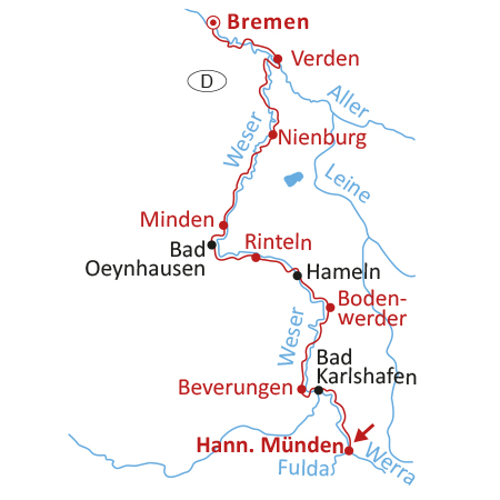 Weser-Radweg Hann. Münden - Bremen